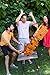Yard Games 30 Inch Giant Wood Stacking Indoor Outdoor Party Game with Carrying Case, Stained