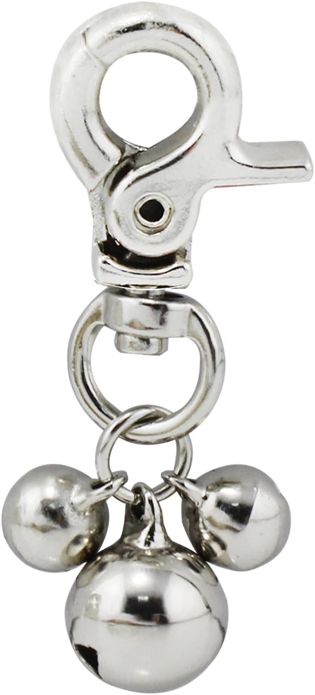 OXFUZZ 2Pcs Pet Products Charm Triple Bell Pendant for Dog Cat Collar Decoration and Training (Natural color)