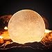 ALOVECO Moon Lamp, 3D Printed 16 Colors RGB Moon Light with Remote Control, Dimmable USB Rechargeable LED Lunar Moon Night Light with Stand for Kids Women Lover Birthday Gift (Warm and White)