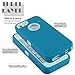 iPhone 5S Case,iPhone SE Case,Fogeek Heavy Duty PC and TPU Combo Protective Body Armor Case Compatible for iPhone 5S,iPhone SE and iPhone 5 with Fingerprint Function (Tea Blue/Light Blue)