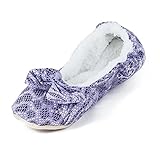 Snoozies Women's Lightweight Tweed Ballet with Bow Slipper Socks