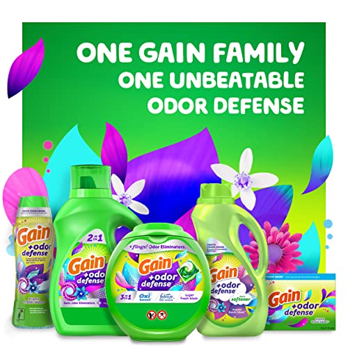 Gain + Odor Defense Liquid Laundry Detergent Super Fresh Blast Scent