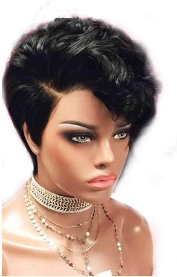 Wig Women 13x6 Brazilian Short Lace Front Wig Pre Plucked Pixie Cut Side Part Human Hair Wigs For Women Bouncy Curly Lace Wig