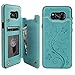 Vaburs S8 Plus Case Wallet with Card Holder, Embossed Butterfly Premium PU Leather Double Magnetic Buttons Flip Shockproof Protective Case Cover for Samsung Galaxy S8 Plus (Green)