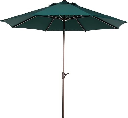 Amazon Com Abba Patio Outdoor Patio Umbrella Table Umbrella With Auto Tilt And Crank 9 Feet Dark Green Garden Outdoor