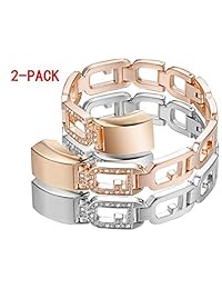 Pulsera de metal de repuesto clásica para pulseras para actividad física Fitbit Alta, color oro rosa (sin monitor)