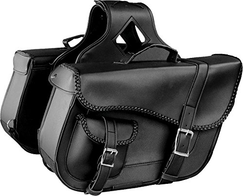 Milwaukee Performance SH66501ZB Black Medium Braided Zip-Off PVC Throw Over Saddle Bag with Bonus Pocket