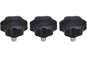 uxcell Clamping Screw Knob, 47mm Dia Plum Hex Shaped Grips Star Knob M10 x 16mm Male Thread, 3pcs