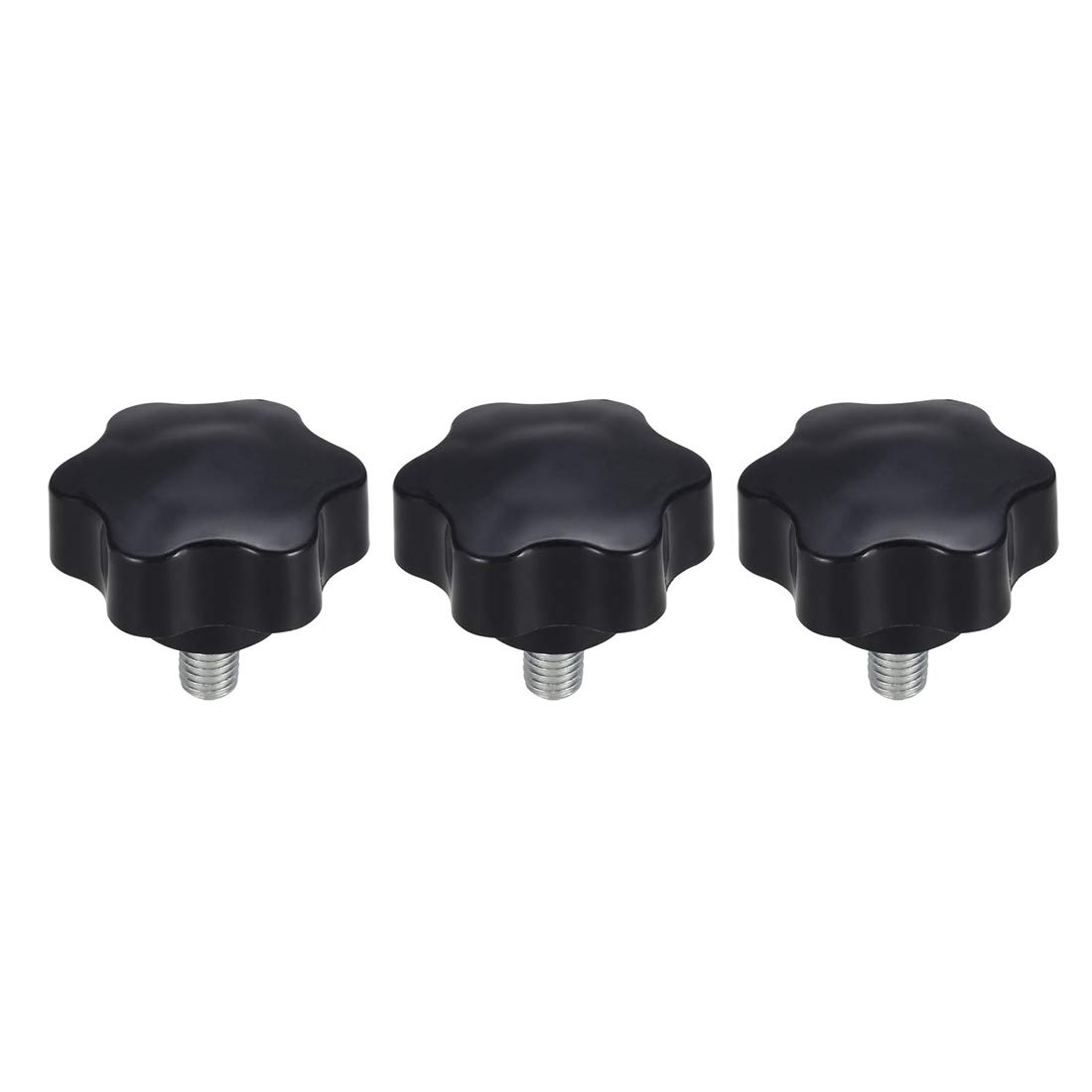 uxcell Clamping Screw Knob, 47mm Dia Plum Hex Shaped Grips Star Knob M10 x 16mm Male Thread, 3pcs