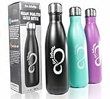 17 oz Double Wall Vacuum Insulated Water Bottle by Live Infinitely - 18/8 Food Grade Stainless Steel Cola Shaped Thermos Flask –Sweat & BPA Free – Keeps Your Beverage Hot or Cold All Day