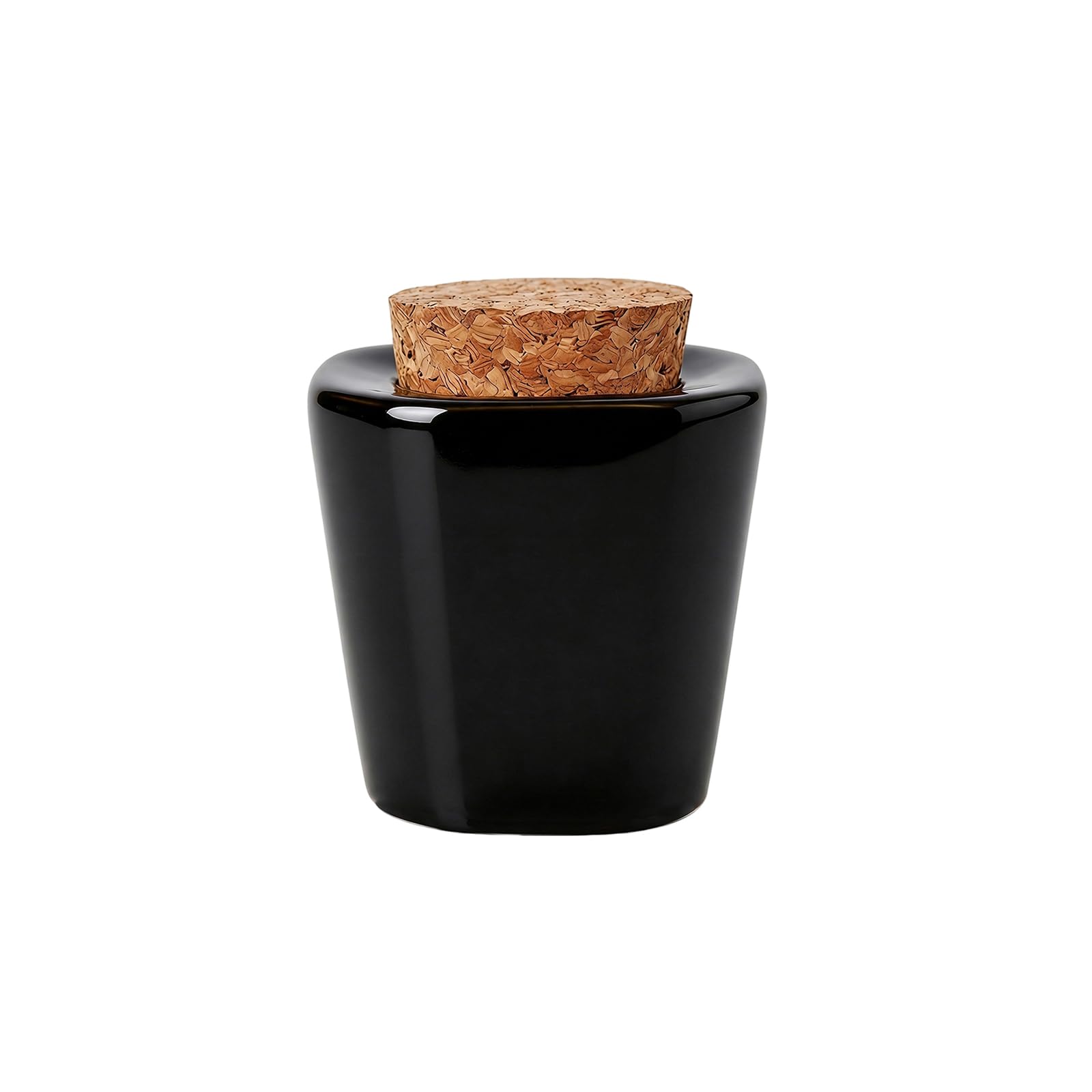 1 Pcs Porcelain Dappen Dish with Soft Wooden Cap, Acrylic Liquid Powder Nail Art Container, Cube Dappen Cup Holder, Professional Nail Beauty Accessory (Black)