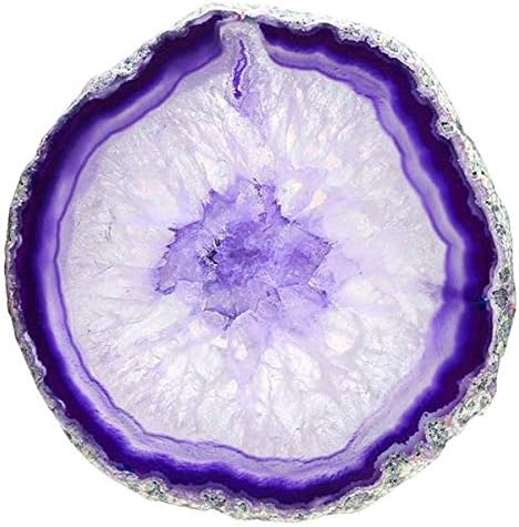 Naliovker Agate Slice Night Light Decoration Irregular Natural Dyed Agate Slice Night Light - Mineral Thin Slice LED Night Light Table Lamp with USB Interface