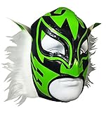 WHITE TIGER Adult Lucha Libre Wrestling Mask (pro-fit) Costume Wear - Black/Green