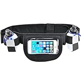 Free Runner presents: Hydration running belt with 2 water bottles, Running belt fits - Iphone 6/7, Running water belt with Touchscreen