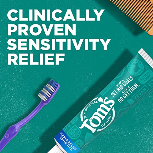 TOM’S OF MAINE FLUORIDE-FREE RAPID RELIEF SENSITIVE TOOTHPASTE, FRESH MINT, 4 OZ. 3-PACK (PACKAGING MAY VARY)