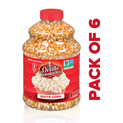 Orville Redenbacher's Original Gourmet White Popcorn Kernels, 30 Ounce, Pack of 6