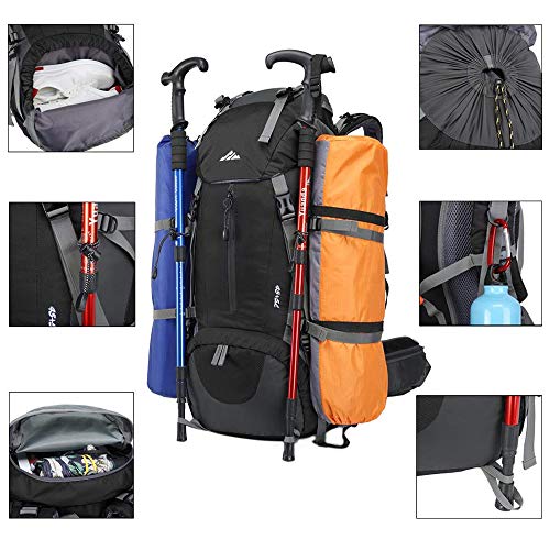 Hiking Backpack 50L Waterproof Camping Backpack with Rain Cover for Man