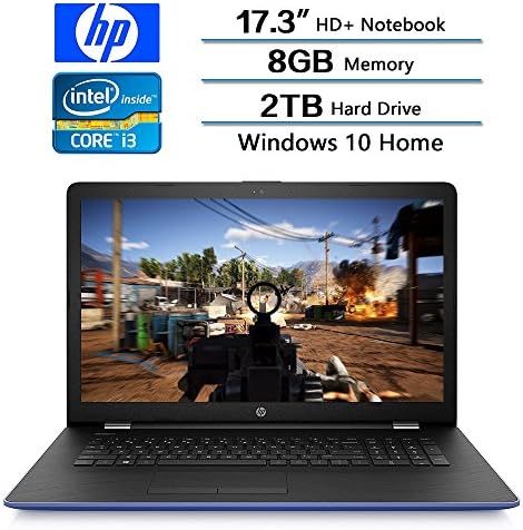 2018 Newest HP Flagship 17.3 HD+ Notebook, Intel Core i3-7100U Processor 2.4 GHz, 8GB Memory, 2TB Hard Drive, Optical Drive, HD Webcam, Backlit Keyboard, Windows 10 Home, Marine Blue