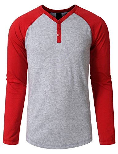 NE PEOPLE Long Sleeve Raglan Tshirt with Button Placket