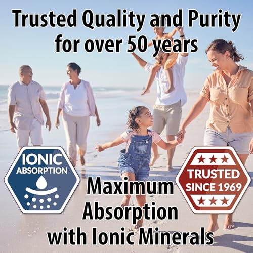 Anderson Sea M.D. Concentrated Trace Mineral Drops, Ionic Electrolyte Magnesium Supplement, Liquid Magnesium, Easy to Take, 4 fl oz, 60 Servings in Glass Bottle