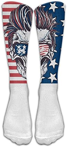 HFXFM's Skull Human Sunglasses Usa Flag Outdoor Athletic Socks Novelty Calf High Running Long Sock Unisex