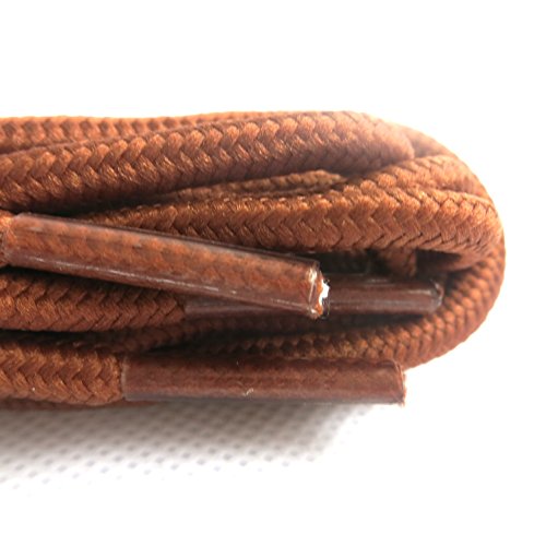 YJRVFINE Round Boot Laces Boots Shoelace String Rope Shoelaces Light Brown 2 Pair- Length:55.12"