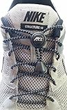Fast Compete Laces No-tie Reflective Elastic Button-Lock Shoe Laces Black (2 pair)