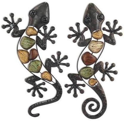 Adorno Pared X2 Lagartos Metal 37 Cm Amazon Es Amazon Es