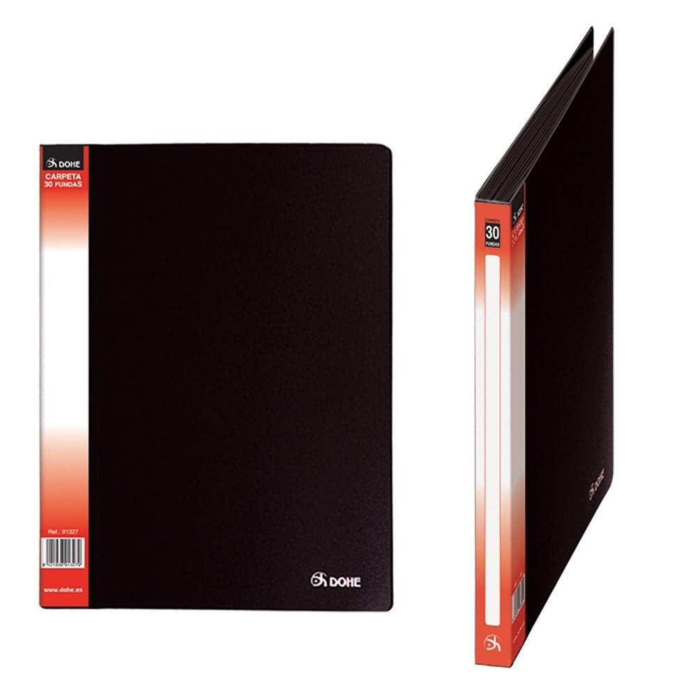 dohe 91327 Folder – 30 Pockets, Custom Spine, Black
