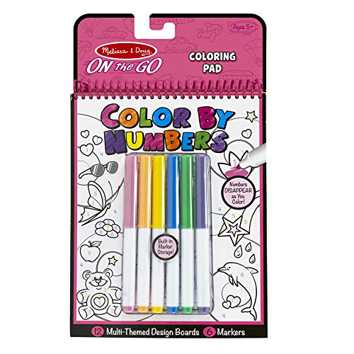 Melissa & Doug On the Go Color by Numbers Kids' Design Board - Unicorns, Ballet, Kittens, and More (Great Gift for Girls and Boys - Best for 5, 6, 7, 8, 9 Year Olds and Up)