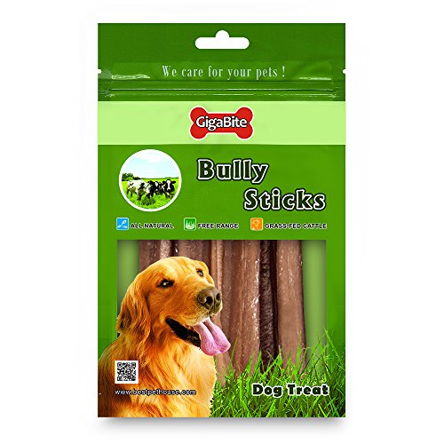 GigaBite 6 Inch Bully Sticks (5 Pack) All Natural, Free Range Beef