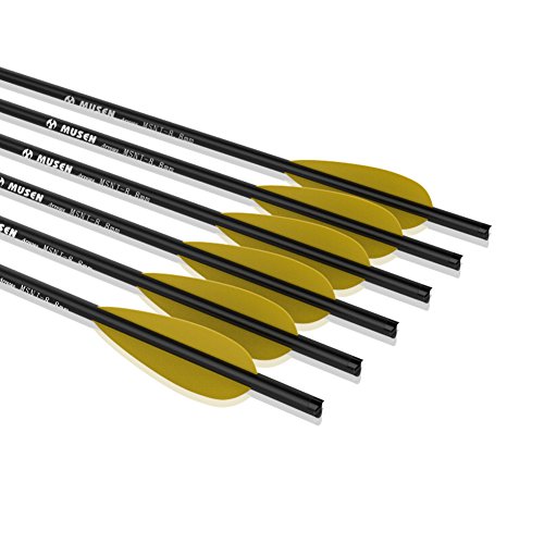 Musen 20 Inch Carbon Crossbow Arrows, Hunting Crossbow Bolts with 4