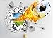 ORDERIN Cute 3d Mural Fire Football Removable Wall Stickers for Kids Children Room Home Wall Decor