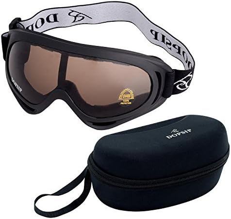 OBAOLAY Lefox UV Protection Outdoor Snowmobile Bicycle Ski Glasses CS Army Tactical Military Goggles Motorcycle Windproof Glasses Anti-Sand Glasses Protective Glasses(Tea)