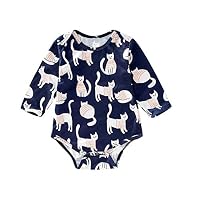 Dsood Bodysuit for Baby Girls,Newborn Infant Baby Girls Boys Long Sleeve Cartoon Car Print Romper Bodysuit,Baby Girls