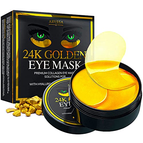 Under Eye Mask for Dark Circles and Puffiness, Eye Bags, Wrinkles, 24k
