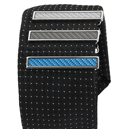 3 Pc Mens Tie Bar Clip Set Trendy Skinny 1.5 Inch, Gift Box - Thumbnail 5