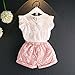 Vovotrade 2PCS Set Toddler Kids Baby Girls Outfits Clothes T-Shirt Vest Tops+Shorts Pants (2T, Pink)