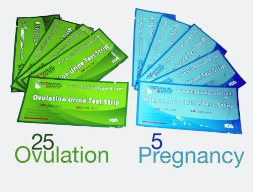 ClinicalGuard 25 Ovulation Test Strips &amp; 5 Pregnancy Test Strips Combo by ClinicalGuard