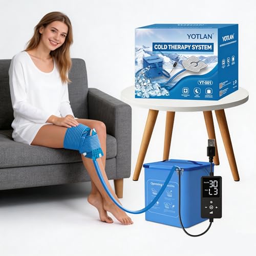 Máquina de terapia fría con temporizador programable, portátil alimentada por USB, bomba nueva y potente 2025, para reemplazo de rodilla, alivio del dolor, lesiones deportivas, compresión estilo