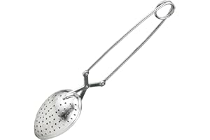 HIC KITCHEN HIC Long Handle Loose Leaf Snap Tea Infuser Spoon, 18/8 Stainless Steel Mesh, 1.5-Inch