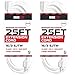 Iron Forge Cable 2 Pack Weatherproof 25 Ft Outdoor Extension Cord - 16/3 SJTW Heavy Duty White Extension Cord 3 Prong - 13 Amp Exterior Power Cable