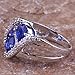 Psiroy 925 Sterling Silver Created Blue Sapphire Filled Knuckle Ring Band