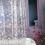 Wimaha Standard Loving Hearts 3D Design Shower Curtain Mildew Resistant Waterproof Shower Curtain with Shower Curtain Hooks and Metal Grommets