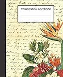 Composition Notebook: Tropical Ephemera Pattern Floral Summer College Ruled Notebook Lined School Journal