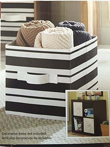 Better Homes and Gardens Collapsible Fabric Storage Cube - Black Stripe