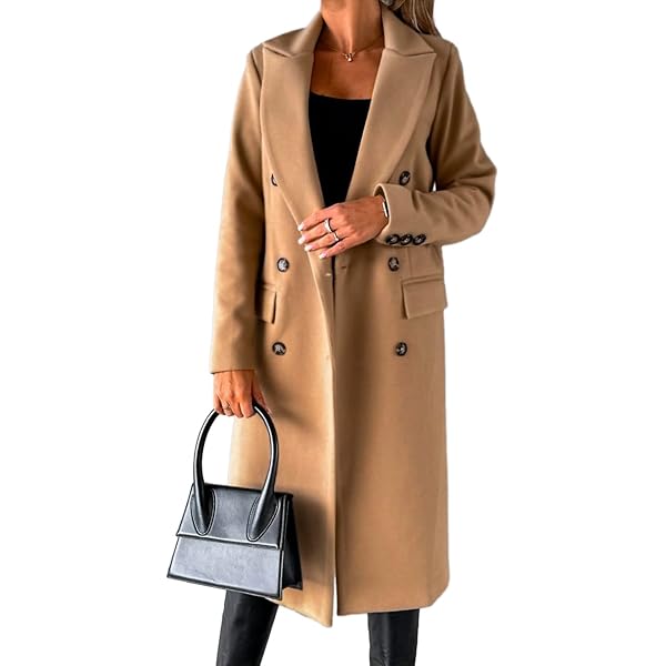 Amazon.com: LXXWMxBH Women's Wool Blend Pea Trench Coat