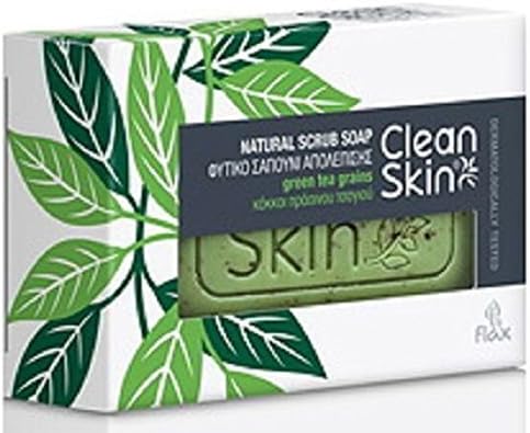 CLEAN SKIN NATURAL SCRUB SOAP GREEN TEA GRAINS FOR ACNE & OILY SKIN TYPES 100gr