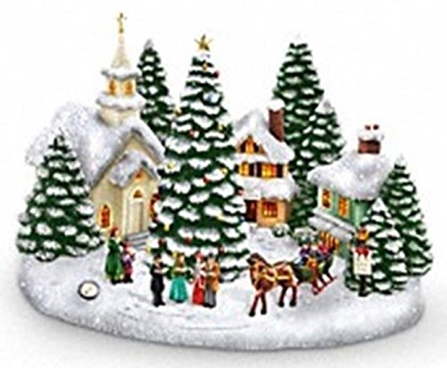 Thomas Kinkade Musical Light Up Christmas Village w Carolers - St Nicholas Circle