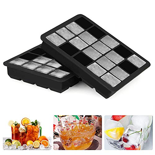 Silicone Ice Cube Tray 2.5 cm Flexible Moulds Kitchen Tools for Whiskey and Cocktails, 20 Grid, Pack of 2 - Thumbnail 3
